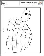 okul öncesi 1 sayısı çizgi çalışması